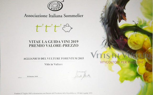 premio Vitae vitis in vulture 2019